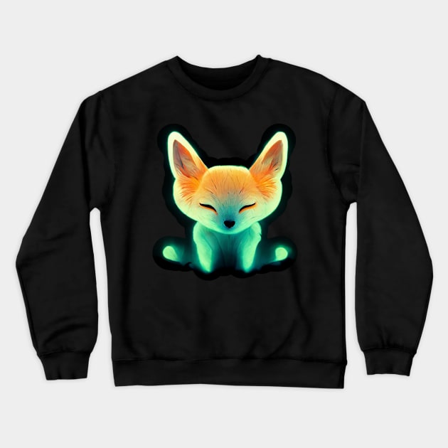 Glow Fox in the dark Crewneck Sweatshirt by la chataigne qui vole ⭐⭐⭐⭐⭐